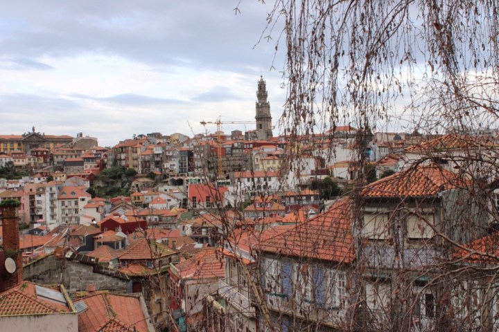 a tall building in a city